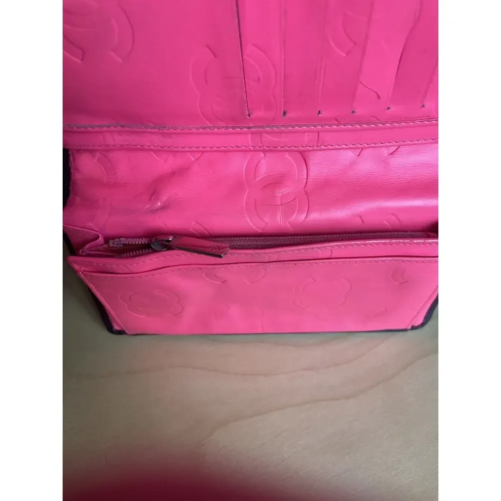 Chanel Wallet Cambon Black Leather w/ Pink Interior CC Long Entrupy Certificate